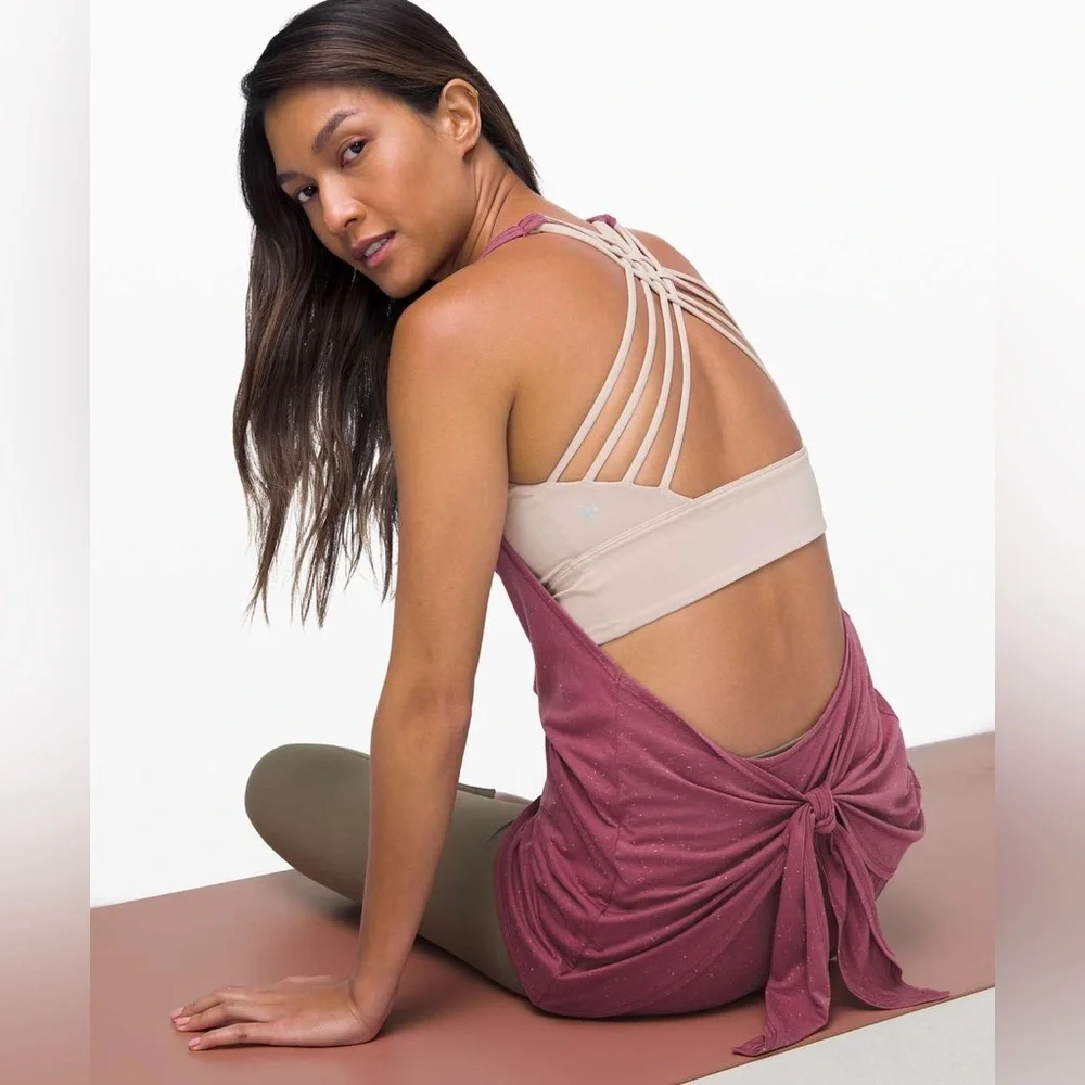 Lululemon Tied in Energy 2-in-1 Tank ~ Sz 8 Plumful / Pink Bliss Built In Bra - Picture 4 of 8